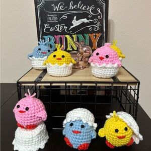Handmade Crochet Easter Chicks - Multicolor Set